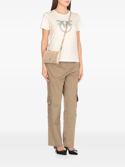 PINKO Love Birds studded T-shirt - Neutrals