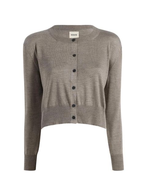 KHAITE crew-neck button cardigan - Grey - zdjęcie produktu nr 1
