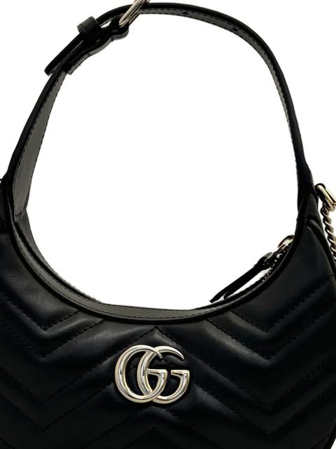 Gucci small GG Marmont chevron shoulder bag - Black - zdjęcie produktu nr 2