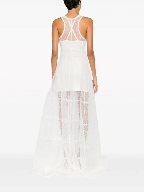 Jacquemus La robe Dentelle sheer panelled gown - White