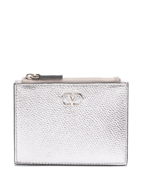Valentino Garavani zip leather wallet - Silver - zdjęcie produktu nr 1