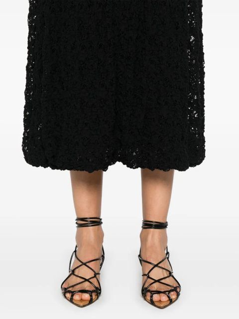 Jil Sander lace-embroidered midi skirt - Black