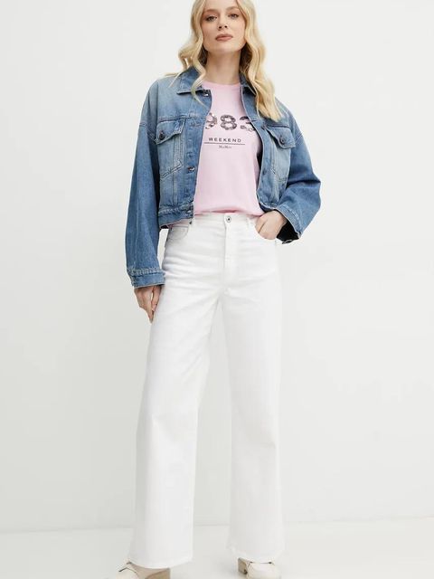 Weekend Max Mara t-shirt bawełniany damski kolor różowy 2515971041600 - zdjęcie produktu nr 2