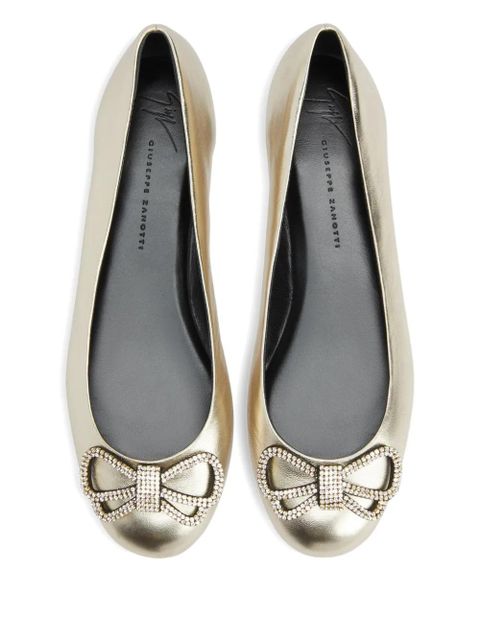 Giuseppe Zanotti Zari' embellished ballet - Gold
