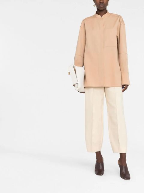 Jil Sander collarless button-front shirt - Brown - zdjęcie produktu nr 2