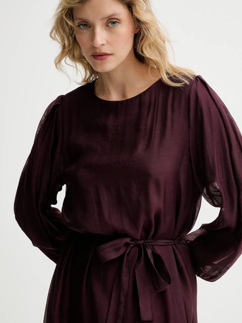 Answear.LAB sukienka kolor bordowy maxi oversize