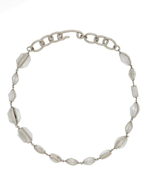 Jil Sander stone-embellished chain necklace - Silver - zdjęcie produktu nr 1