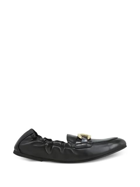 Ferragamo jodie metallic leather loafers - Black - zdjęcie produktu nr 1