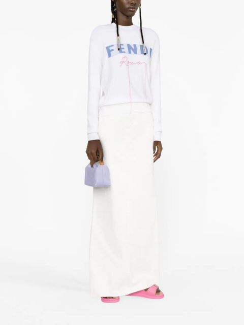 FENDI logo-jacquard sweater - White