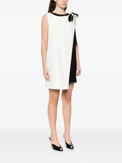 Max Mara Ampezzo bow colourblock mini dress - White