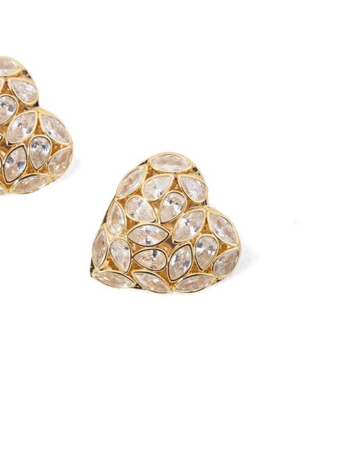 Self-Portrait embellished-heart earrings - Gold - zdjęcie produktu nr 2