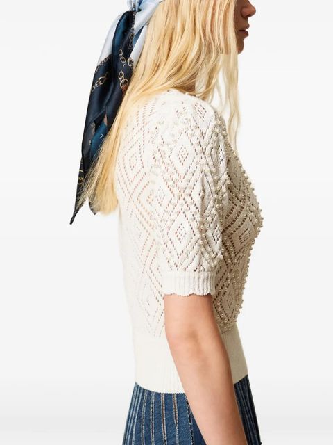 TWINSET diamond-pattern top - White