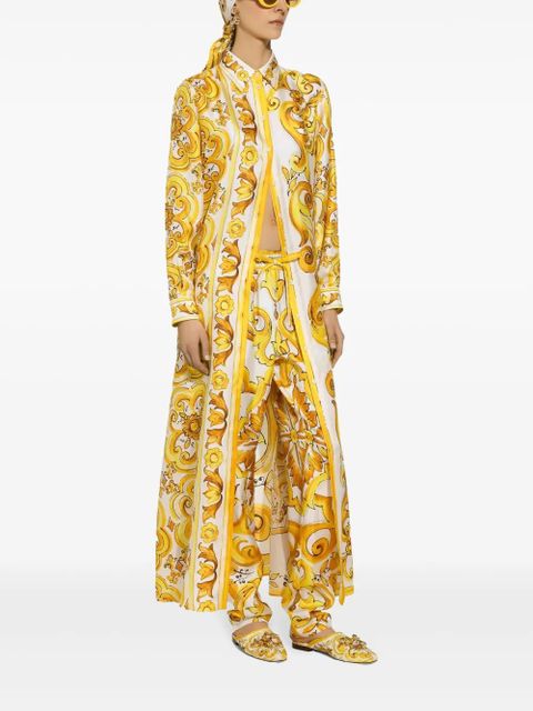 Dolce & Gabbana drawstring-waist silk track pants - Yellow - zdjęcie produktu nr 2