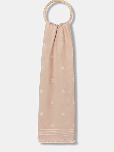 BOSS szal damski kolor różowy wzorzysty 50535789 - zdjęcie produktu nr 1