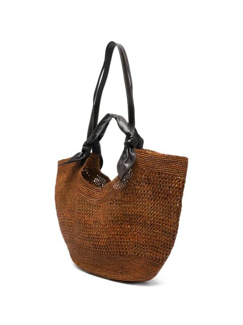 Hereu Fonol woven knotted tote bag - Brown