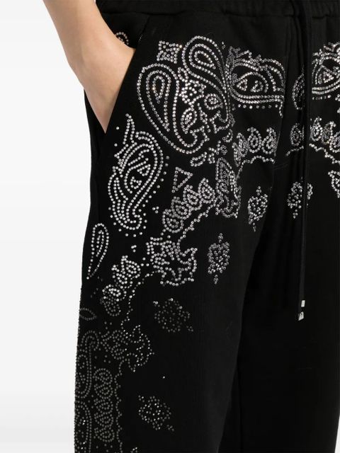 AMIRI crystal-embellished bandana track pants - Black