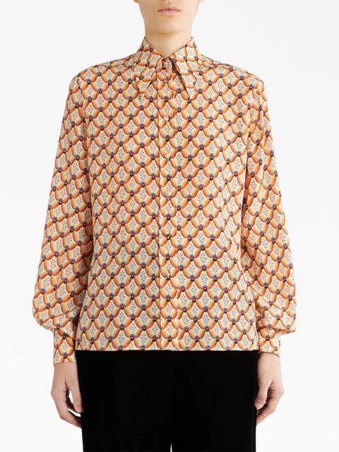 ETRO floral-print silk shirt - Brown