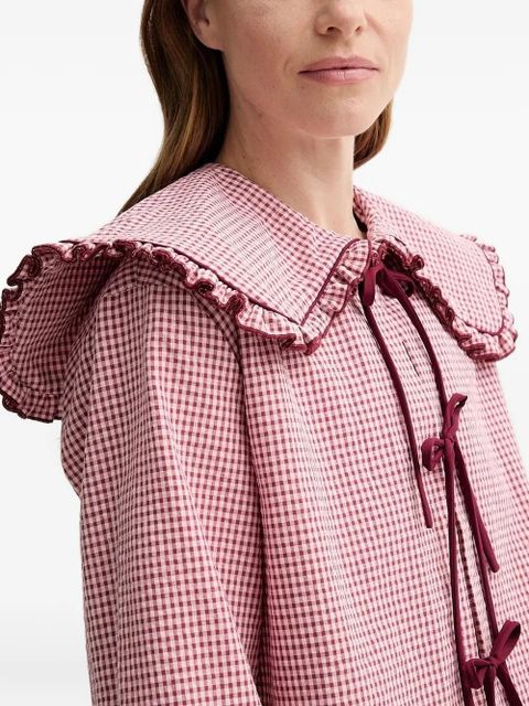 ALOHAS Airi gingham ruffled blouse - Red