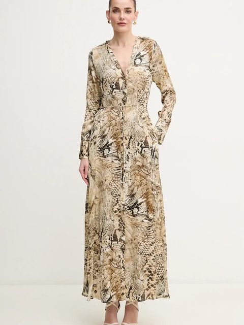 Marciano by Guess sukienka GISELLE kolor beżowy maxi rozkloszowana 5GGK08 7298A - zdjęcie produktu nr 2