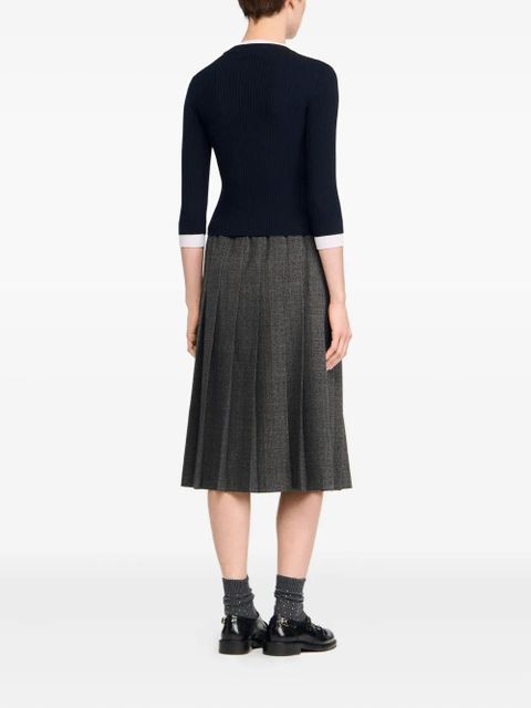 SANDRO ribbed round-neck T-shirt - Black