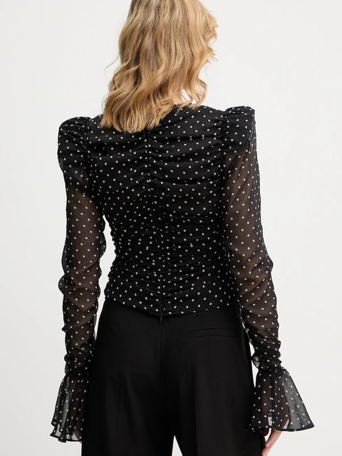 Rotate bluzka damska kolor czarny wzorzysta 115222000