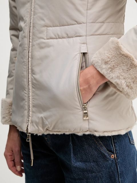 Geox kurtka dwustronna KAULA kolor szary przejściowa W5622E TC197