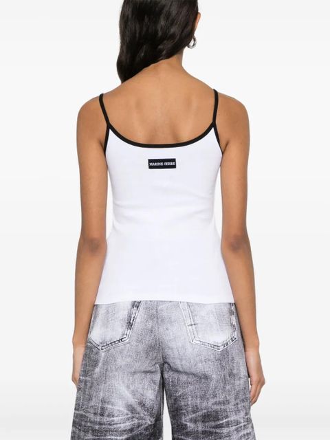 Marine Serre Moon Logo Ribbed tank top - White