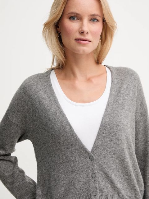 United Colors of Benetton kardigan z dodatkiem wełny damski kolor szary lekki 102HD6052