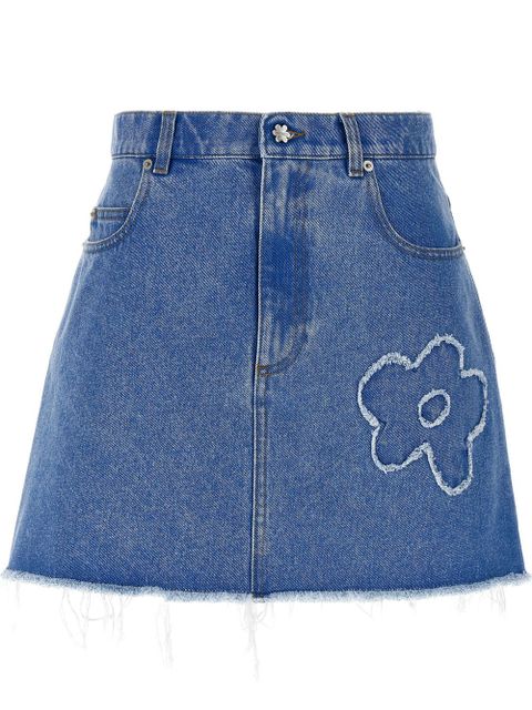 Marni floral-appliqué mini skirt - Blue - zdjęcie produktu nr 1