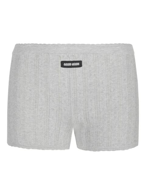Miu Miu ribbed knit mini shorts - Grey - zdjęcie produktu nr 1