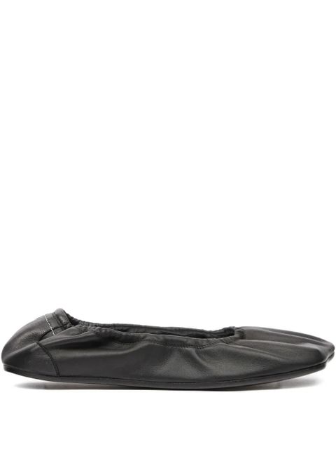 MM6 Maison Margiela gathered ballet flats - Black - zdjęcie produktu nr 1