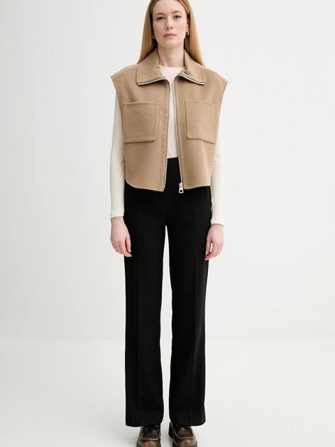 Marc O'Polo bezrękawnik z dodatkiem wełny kolor beżowy przejściowy 600005172013