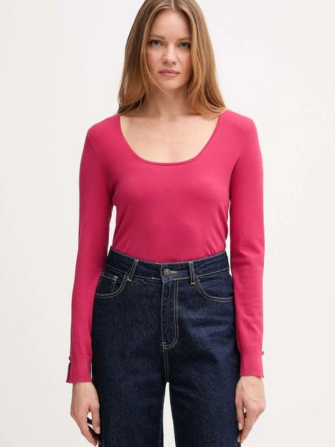 United Colors of Benetton sweter damski kolor różowy lekki 1W2AD10E5 - zdjęcie produktu nr 1