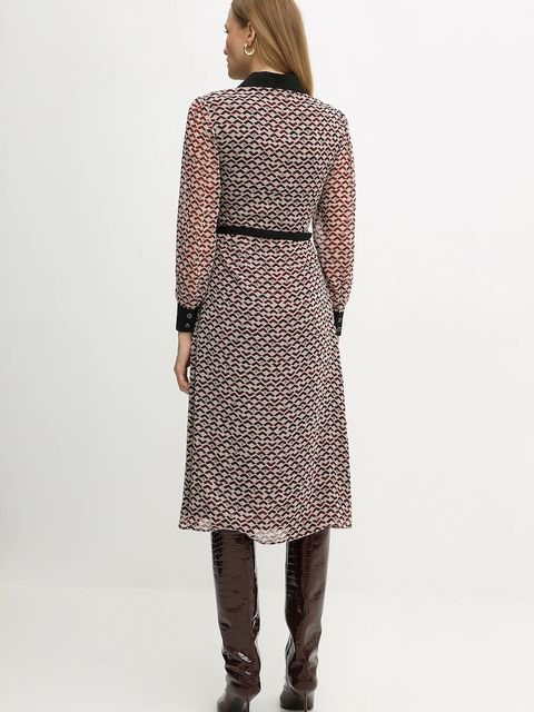 Liu Jo sukienka kolor bordowy midi rozkloszowana MF5066 TS116