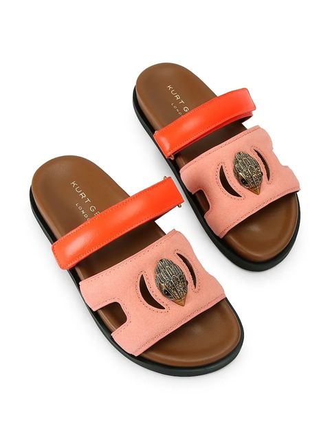 Kurt Geiger London klapki na płaskim obcasie damskie zamszowe Eagle Cut Out Sandal - zdjęcie produktu nr 1