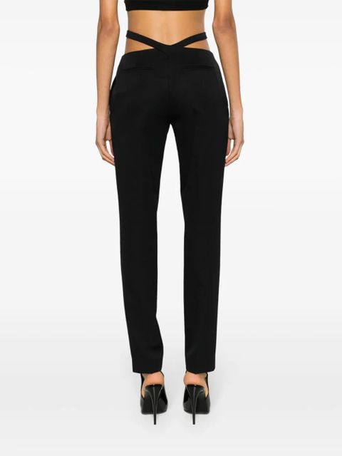 The Attico waist-strap wool trousers - Black