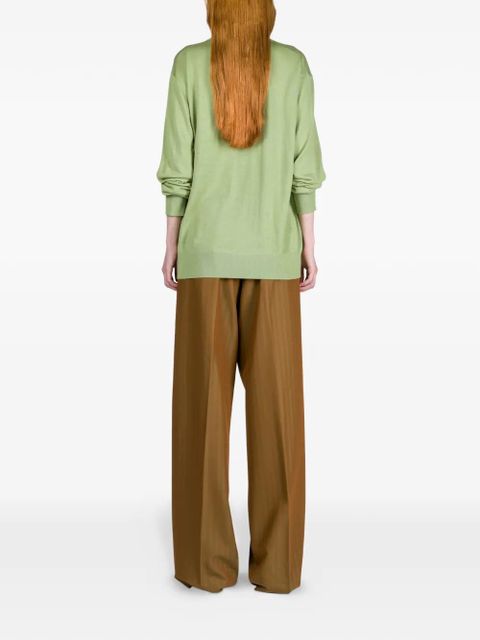 DRIES VAN NOTEN V-neck merino-wool sweater - Green