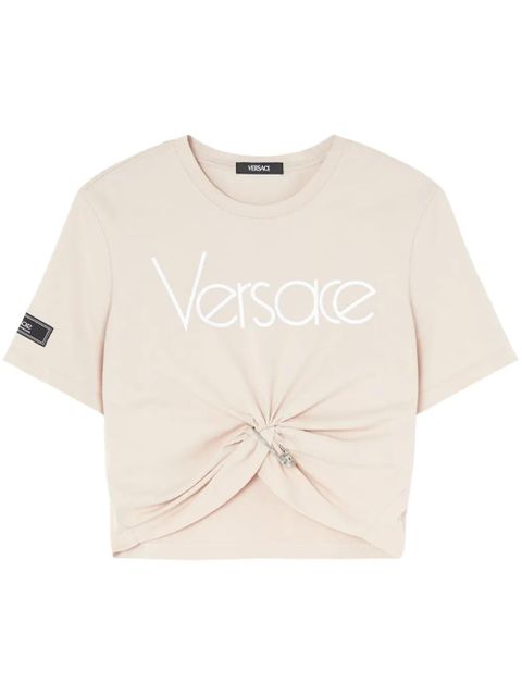 Versace Safety Pin cropped T-shirt - Neutrals - zdjęcie produktu nr 1