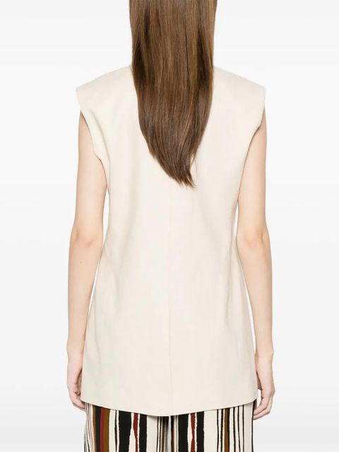 TWINSET embroidered sleeveless waistcoat - Neutrals