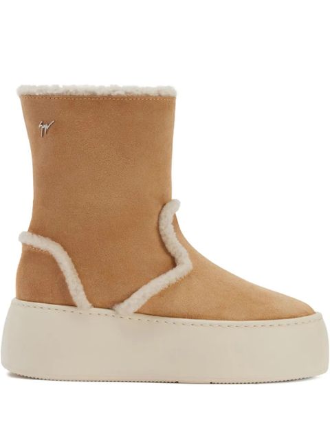 Giuseppe Zanotti Gz League shearling platform boots - Brown - zdjęcie produktu nr 1