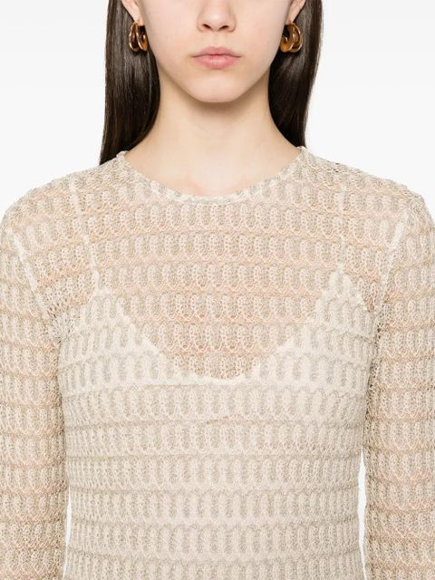 Missoni open-knit mini dress - Neutrals