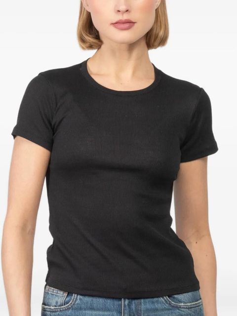 Aya Muse crew-neck ribbed T-shirt - Black - zdjęcie produktu nr 1