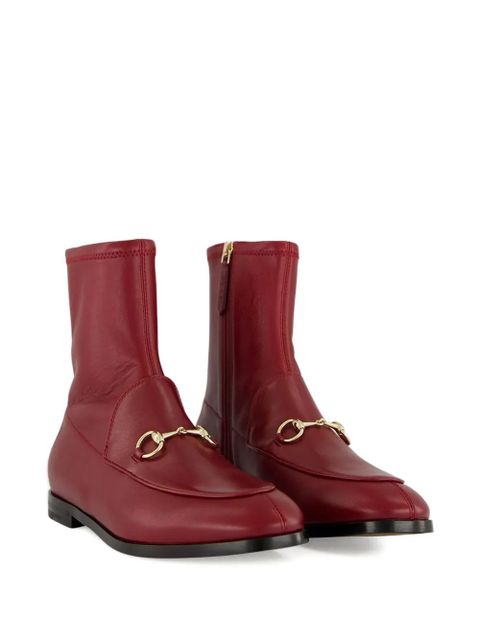 Gucci Jordaam horsebit leather boots - Red