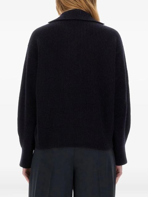 Max Mara lace-up ribbed sweater - Blue