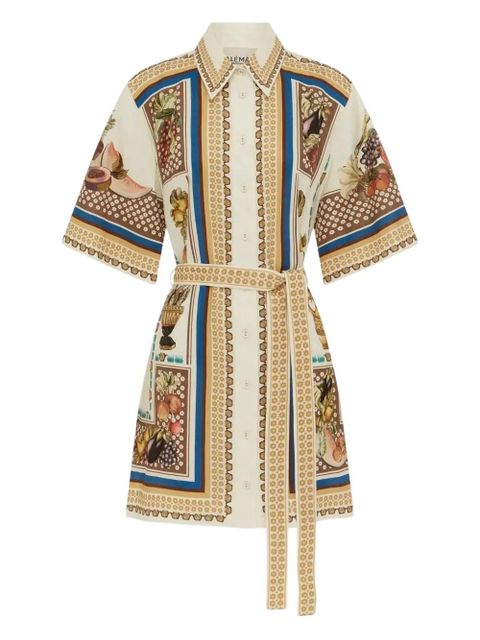 ALEMAIS Mercado fruit-print mini dress - Neutrals - zdjęcie produktu nr 1