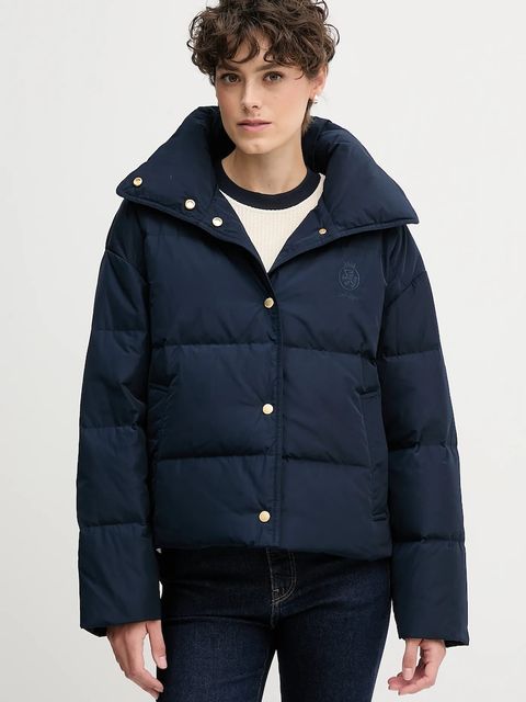 Tommy Hilfiger kurtka puchowa kolor granatowy zimowa oversize WW0WW47294