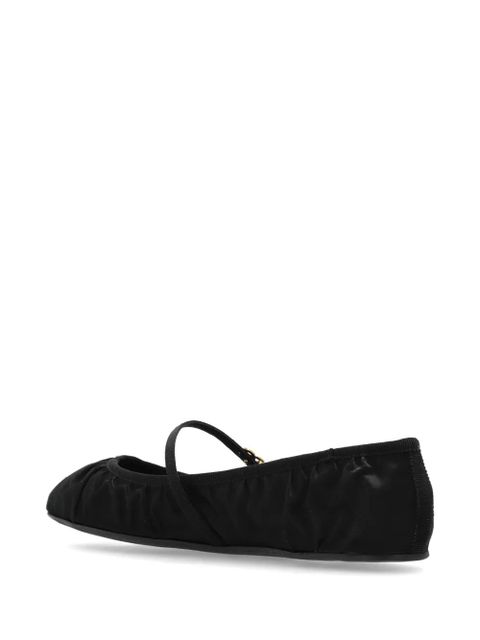 Dolce & Gabbana logo-buckle ballerina shoes - Black