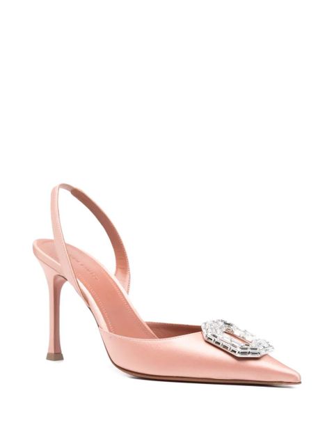 Amina Muaddi 100mm Camelia slingback embellished 90 pumps - Pink - zdjęcie produktu nr 2