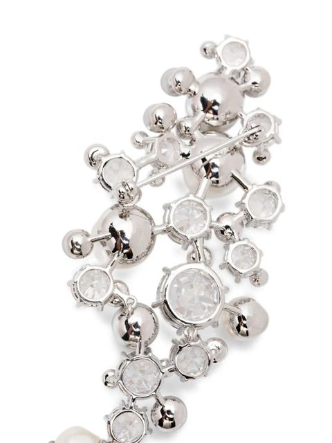 Swarovski crystal-pearl brooch - Silver - zdjęcie produktu nr 2