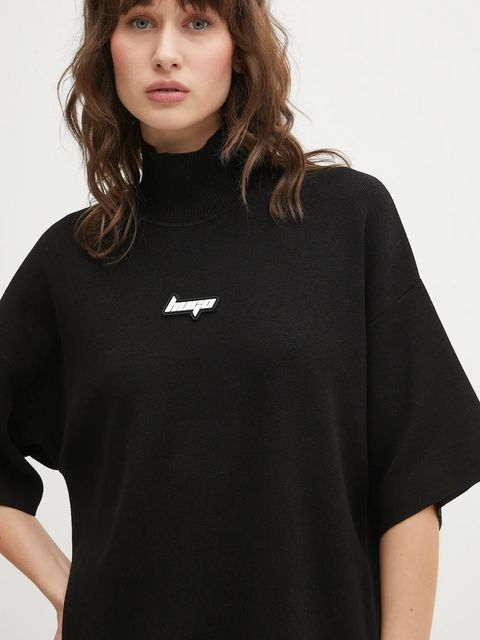 Hugo Blue sukienka Simo_B kolor czarny midi oversize 50554219